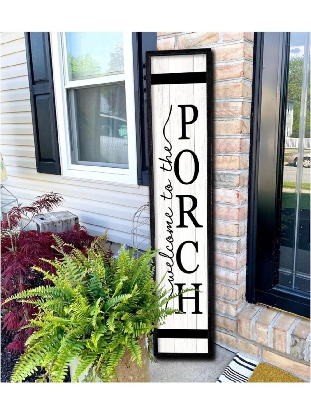 Rustic Welcome Sign for Front Porch - 45” Tall Wooden Vertical Decor, Farmhouse